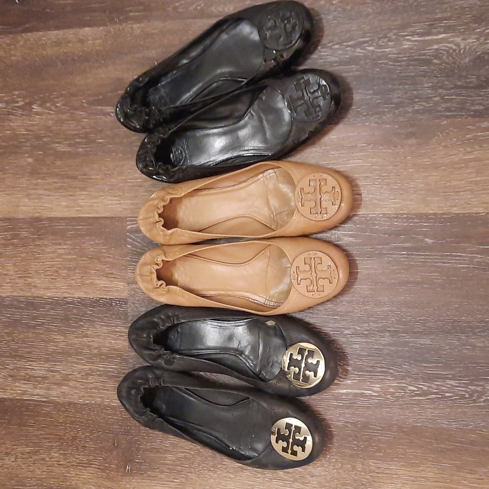 LOT OF 3....!! TORY BURCH FLATS SZ 10🤩